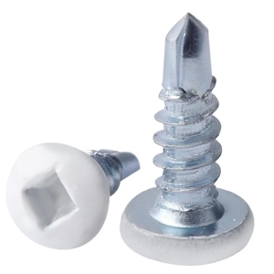 Viti autofilettanti esterne per rimorchio con azionamento quadrato bianco avvitabile 8x viti da trapano autofilettanti in acciaio 1/2 - Product Image 1