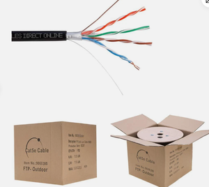 สายเคเบิลอีเธอร์เน็ต Cat5e FTP แบบมีฉนวนป้องกัน สำหรับใช้งานภายนอกอาคาร ทนทานต่อรังสียูวี ความยาว 1000 ฟุต ราคาประหยัด - Product Image 6