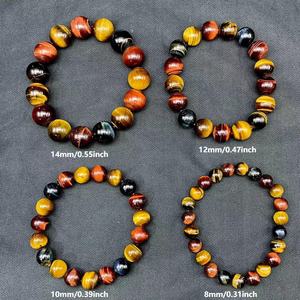 Pulseiras de Pedra Natural Olho de Tigre Arco-Íris por Atacado, Pulseira de Cristal Curativa Charmosa para Homens e Mulheres, Presente de Joias - Product Image 2