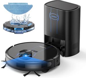 Robot aspirateur et serpillière 3 en 1 avec cartographie intelligente, auto-vidage, compatible Alexa, pour poils d'animaux, tapis et sols durs L6 Nex - Product Image 1