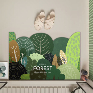 Tapis de bain rectangulaire en terre de diatomée Green Forest, absorbant et à séchage rapide, pour la maison - Product Image 4