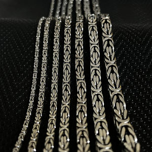 Wholesale 4.5 mm Silver Hi Hop King <b>Byzantine</b> <b>Bracelet</b> with Diamond From Turkey Men's Jewelry for Gifts - Product Image 3