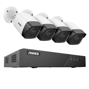 Système de caméra de sécurité <span class=keywords><strong>ANNKE</strong></span> 8CH 5MP H.265+ PoE NVR avec 3 caméras IP, capteur CMOS, stockage sur disque dur, audio unidirectionnel, micro intégré - Product Image 1