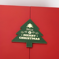 Boîte cadeau de Noël personnalisée à double porte, avec les deux portes avant s'ouvrant vers l'extérieur et des portes à fermeture plate pour offrir des cadeaux de Noël