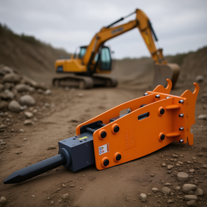 Brise-roche hydraulique 4 pouces, pointe de 1960 J d'énergie d'impact, pour excavatrice de 10 à 15 tonnes, attache à changement rapide - Product Image 2