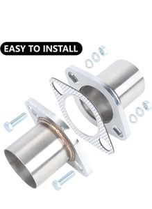 Système d'échappement universel en acier inoxydable 409 avec bride, silencieux à bride, joint de bride, tuyau flexible pour TT finition brute, garantie 1 an - Product Image 3