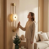 Lampe murale LED de luxe moderne personnalisée en métal et marbre, garantie 3 ans, CRI élevé 80, 10 000 heures, abat-jour pour salon, chambre, couloir