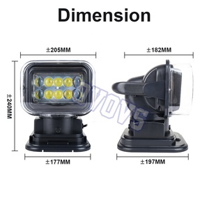 OVOVS - Foco LED de 50w y 7 Pulgadas con Control Remoto Inalámbrico, Rotación de 360°, <span class=keywords><strong>Base</strong></span> Magnética Fuerte, Búsqueda Automática, para Camiones, Todoterreno - Product Image 5
