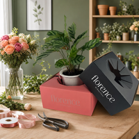 Boîte d'expédition de luxe pour plantes en pot, en carton ondulé, pour fleuriste, emballage cadeau pour fleurs, boîte de protection pour le transport