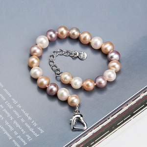 Pulsera de Perlas de Agua Dulce de 8-9 mm, Nueva Moda, Venta al por Mayor, para Mujer, Color Mixto, Cadena de Mano, Regalo con Encanto Fresco - Product Image 1