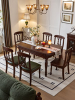 Ensemble de table à manger ovale et ronde en bois, extensible et pliable, style campagnard américain, avec design antique