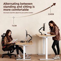 Bureau d'ordinateur intelligent à hauteur réglable électriquement pour la maison, le bureau, l'étude, les jeux, design moderne, pieds de table en métal, tiroir de rangement