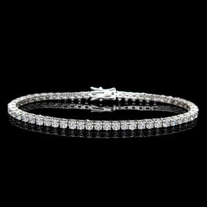 Pulsera de tenis de plata de ley 925 con circonitas cúbicas, clásica, de lujo, unisex, de alto brillo, hipoalergénica, duradera, bajo MOQ, premium, ¡la más vendida! - Product Image 1