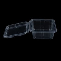 Boîtes en plastique PET transparentes rectangulaires jetables avec couvercles, gaufrage personnalisable pour l'emballage de fruits frais, de légumes et de sucre