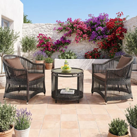 Ensemble table et chaises de balcon en rotin de style décontracté, tressé, pour l'extérieur, idéal pour patios, jardins et maisons d'hôtes – Vente directe usine
