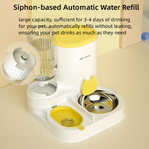 Katı desen 4L plastik otomatik evcil hayvan besleyici entegre kedi ve köpek su sebili için kedi kase malzemeleri ile kedi maması - Product Image 3