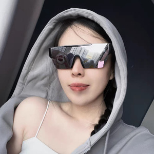 Shield <b>Sunglasses</b> Women <b>Rimless</b> Mirror Lens UV400 Sun Protection Adult Fashion Solar Glasses - Product Image 3