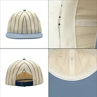 Casquette Hip Hop avec broderie de logo personnalisé, bicolore, à rayures, avec fermeture snapback