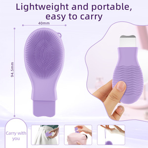 Outil de nettoyage des points noirs à double tête personnalisé en usine, brosse nettoyante faciale en silicone pour massage manuel et exfoliation du visage - Product Image 4