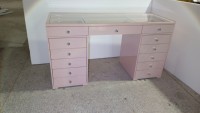 Table de maquillage moderne avec miroir LED, meuble de chambre à coucher, 1 pièce, table de rangement en bois massif bouleau MDF