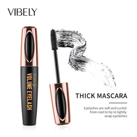Nouveau Mascara pour les yeux noir, épais, allongeant, imperméable, séchage rapide, fibres de soie 4D