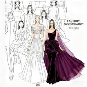 Robes <span class=keywords><strong>de</strong></span> <span class=keywords><strong>soirée</strong></span> élégantes <span class=keywords><strong>de</strong></span> gala maxi à fente haute en satin bordeaux avec bretelles en perles pour femmes - Product Image 6