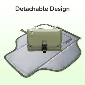 2024 nouvelle mode en cuir couche <span class=keywords><strong>sac</strong></span> à <span class=keywords><strong>dos</strong></span> fourre-tout avec compartiments isolés bébé registre matelas à langer pour maman et garçons - Product Image 6