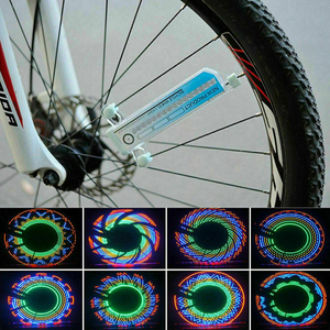Nouveau <span class=keywords><strong>Design</strong></span> coloré 32 LED, lumière de cyclisme, accessoires de vélo, arc-en-ciel, Signal de roue, pneu, feu arrière, lumière de vélo colorée - Product Image 4