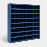 Armoire de rangement métallique à 72 compartiments pour boulons et écrous, avec 40 trous pour pièces de quincaillerie