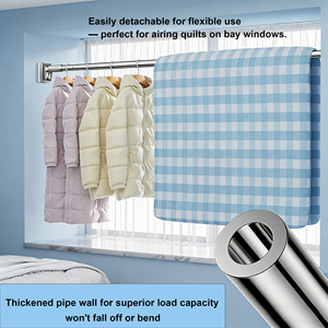 Tringles à rideaux longues réglables, <span class=keywords><strong>tringle</strong></span> <span class=keywords><strong>de</strong></span> douche télescopique <span class=keywords><strong>extensible</strong></span>, <span class=keywords><strong>tringle</strong></span> à <span class=keywords><strong>rideau</strong></span> <span class=keywords><strong>de</strong></span> fenêtre robuste <span class=keywords><strong>sans</strong></span> perçage - Product Image 4