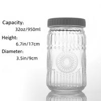 Vente en gros 32oz 950ml 64oz 1900ml Eco Friendly Mason tasse à boire pot avec poignée PP couvercle