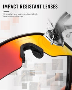 แว่นกันแดดแบบกำหนดโลโก้ได้ ป้องกันรังสียูวี 400 สำหรับกิจกรรมกลางแจ้ง แว่นตากีฬาแบบมีสี แว่นตาปั่นจักรยานเสือภูเขา แว่นตาปั่นจักรยานบนถนน ได้รับมาตรฐาน CE - Product Image 5