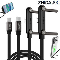 Câble de charge USB-C 2-en-1 invisible et réglable multi-angles (1,5 m) avec charge rapide 240W pour smartphones