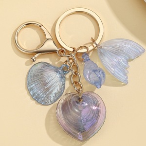 Shiny Iridescent <b>Mermaid</b> Tail & Shell Keychain Cute Acrylic Bag Charm Fashion <b>Accessory</b> Key Ring Decoration Gift for Women - Product Image 6