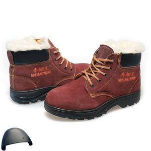 Botas de Trabajo Niuganwang con Punta de Acero para Invierno, Antideslizantes, Cálidas, para la Industria de la Construcción, Color Marrón, de Algodón, Corte Medio - Product Image 4