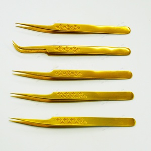 Pinzas para extensiones de pestañas con volumen al por mayor, pinzas profesionales rectas de acero inoxidable para aplicar pestañas postizas con pinzas - Product Image 5