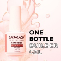 SAGALAGA Gel de construction rapide pour ongles 15ml en bouteille avec applicateur pinceau, non toxique, gel UV LED longue durée, marque privée