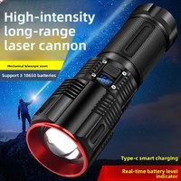 Nouvelle lampe torche laser 2023, ultra-lumineuse, rechargeable, puissante, longue portée, affichage numérique, haute puissance, en alliage d'aluminium