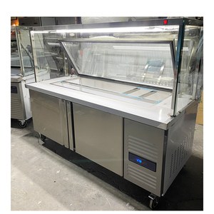 Réfrigérateur de comptoir en acier inoxydable pour restaurant, <span class=keywords><strong>table</strong></span> de travail pour salades, sandwichs et pizzas - Product Image 3