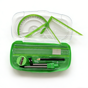 ชุดเครื่องเขียนคณิตศาสตร์พลาสติก 8 ชิ้น กล่องเรขาคณิตสำหรับนักเรียน ชุดเขียนแบบพร้อมวงเวียน ไม้บรรทัด สำหรับการสอบ - Product Image 5