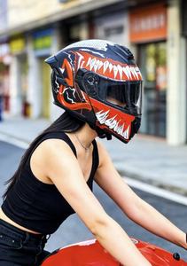 Hot Sell Super Handsome Black Venom Variant Poster <strong>Helmets</strong> <strong>Demon</strong> Red Flip-up Motorcycle <strong>Helmets</strong> for Men and Women - Product Image 5