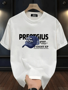 Camisetas Gráficas Extra Grandes para Hombre, 100% Algodón, Cuello Redondo, Corte Regular, Manga Corta, Patrón 3D, Secado Rápido, Transpirable, Casual - Product Image 1