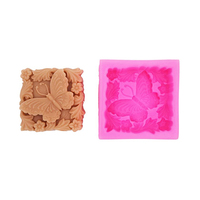 Moule en silicone 3D populaire et classique, motif papillon sur feuilles et fleurs, pour bougies et savons faits main, idéal pour la fabrication de bougies en pain et de savons.