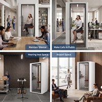 Cabine de bureau insonorisée Vestael Solo pour une intimité tranquille avec bureau, éclairage LED, ventilateur, climatisation et ports USB