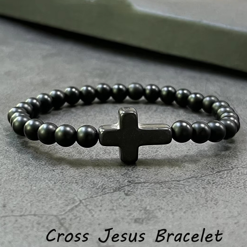 Bracelet Jésus Croix Noire