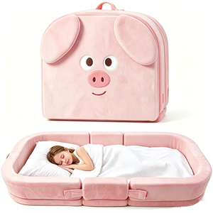 เตียงเด็กพับได้แบบพกพา ดีไซน์หมูน่ารัก ปี 2026 สำหรับเด็กวัยหัดเดิน เตียงนอนนุ่มสบายสำหรับเด็ก เฟอร์นิเจอร์สำหรับเด็ก - Product Image 1