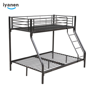 <span class=keywords><strong>Lit</strong></span> <span class=keywords><strong>double</strong></span> en acier, mobilier de chambre à coucher moderne en noir et blanc, dortoir pour enfants, cadre métallique, offre spéciale - Product Image 4