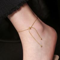 Gelang Kaki Rantai Ular yang Dapat Disesuaikan, Hadiah Hari Valentine, Baja Anti Karat Berlapis Emas