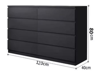 Armoire de rangement en bois de style moderne à 8 tiroirs avec compartiments cachés pour chambres, salons et hôtels