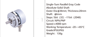 Encoder de Eje Hueco Absoluto de Código Gray Paralelo de Una Vuelta de 38mm Personalizado DFE38 - Product Image 4